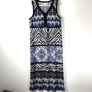 Chico's mixed animal print jersey knit Maxi Dress